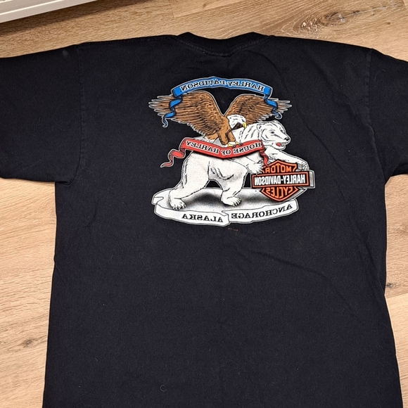 Harley-Davidson Black T-Shirt with Eagle and Bear Design - Picture 5 of 5